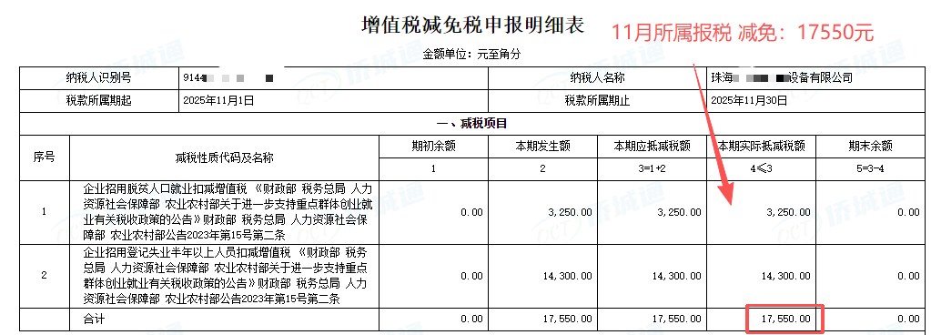 珠海《税务事项通知书》凭证，金额 17,550.00 元，客户名称与纳税人识别号已脱敏